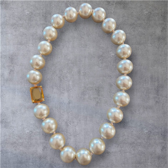 KATE SPADE Cream Pearl Necklace with Gold Accent for WEDDING jewelry statement - Picture 1 of 5